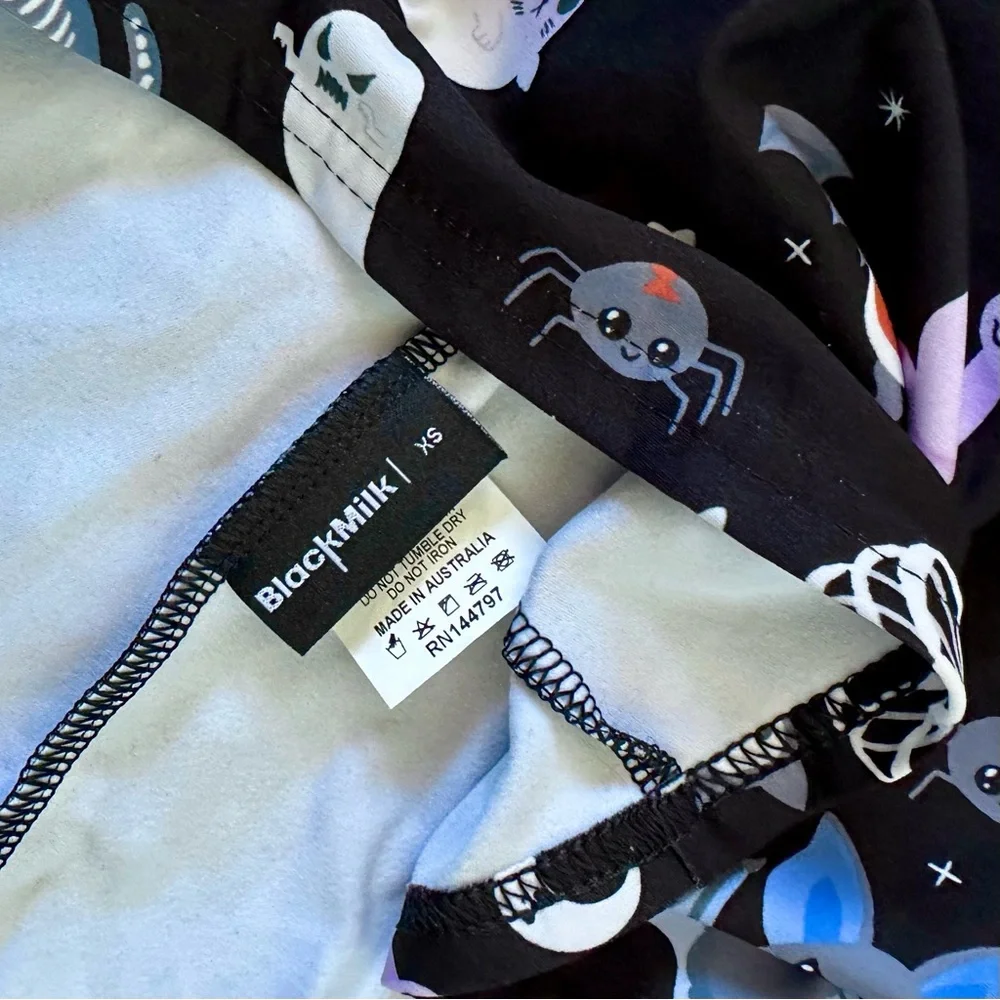 Black Milk Hauntingly Cute Evil Mini Long Sleeve Skater Dress XS BMC Halloween - Picture 7 of 7